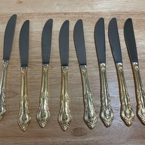 COPY - Vintage Korea Butter Knives-Gold Plated Handles-Set of 8